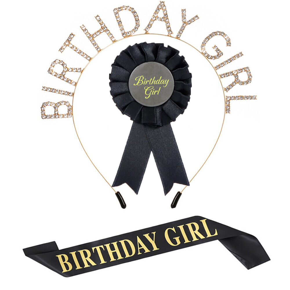 Corsage Hair Band Birthday Girl with Crown Birthday headdress Happy Birthday