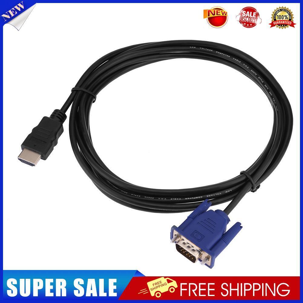 HDMI-compatible Male to VGA Male Transfer Wire HDTV Converter Adapter Aux C