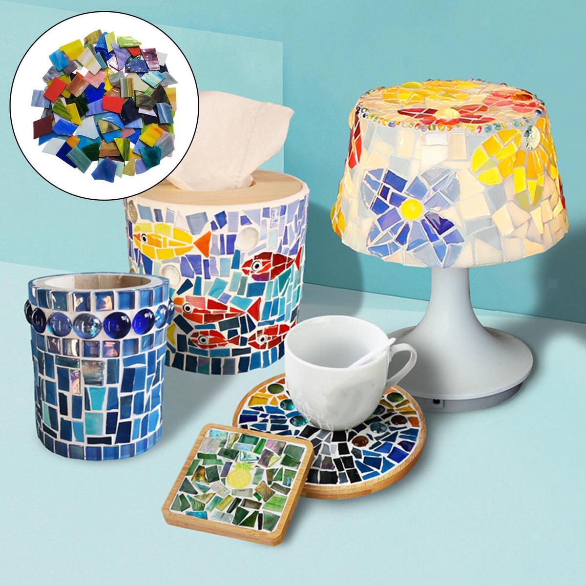 Colorful Irregular Geometry Puzzle Mosaic Tiles for Crafts Pots Cups Artwork