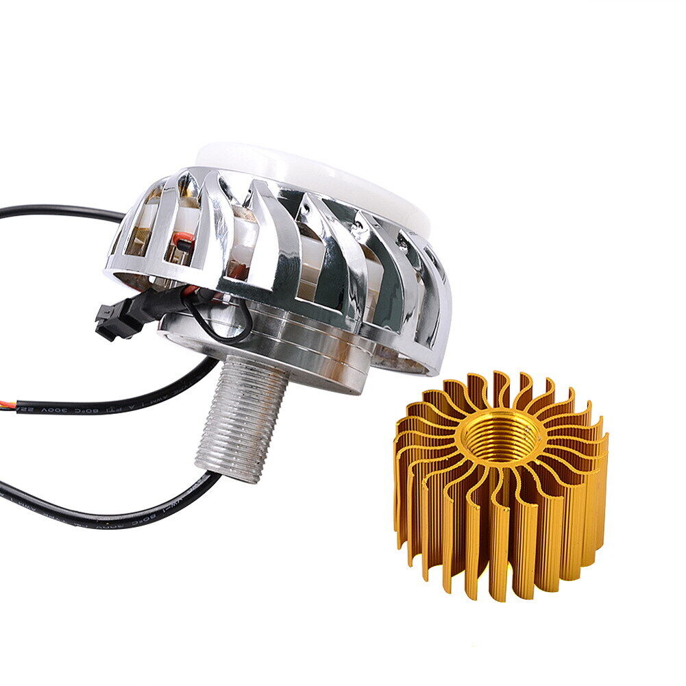 Dual Halo Motorcycle 12V-85V Projector Hi/Lo Beam LED Red Blue Halo