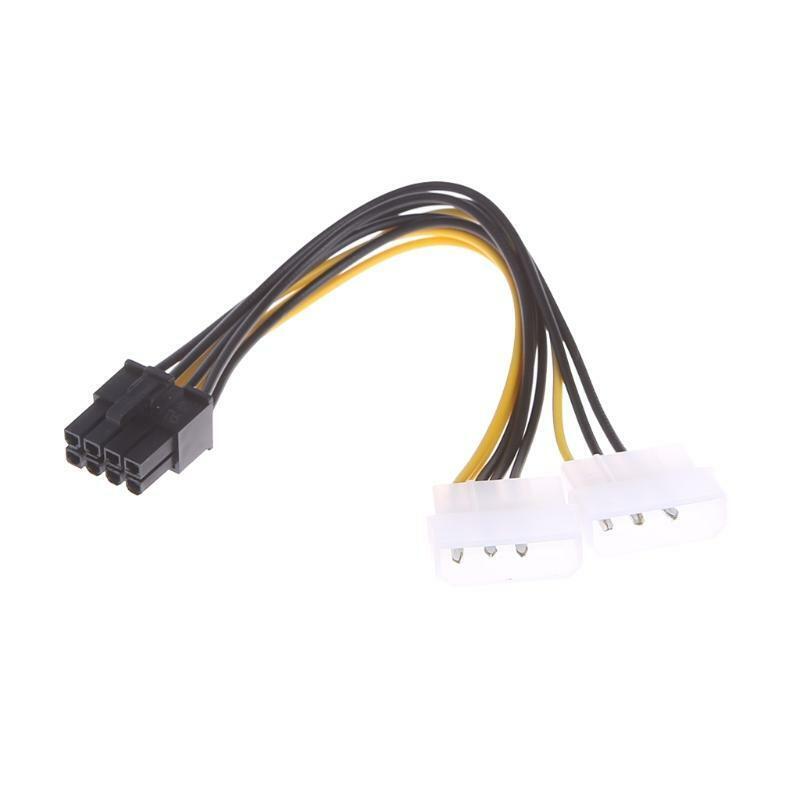 Video Card Pci-e ATX PSU Power Supply -  2x 4-Pin Molex to PCIe Adapter Cable