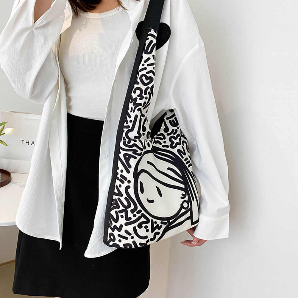 Summer Art Painting Canvas Tote Bag Women Leisure Shopping Travel Handbags