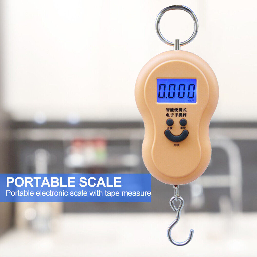 Portable Mini Digital Electronic Scales w/ Backlight Hanging Scale (Khaki)