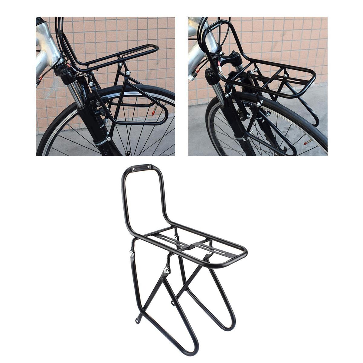 Bike Front Rack Bicycle Carrier Cycling Bracket Cargo Rack Black for Biking