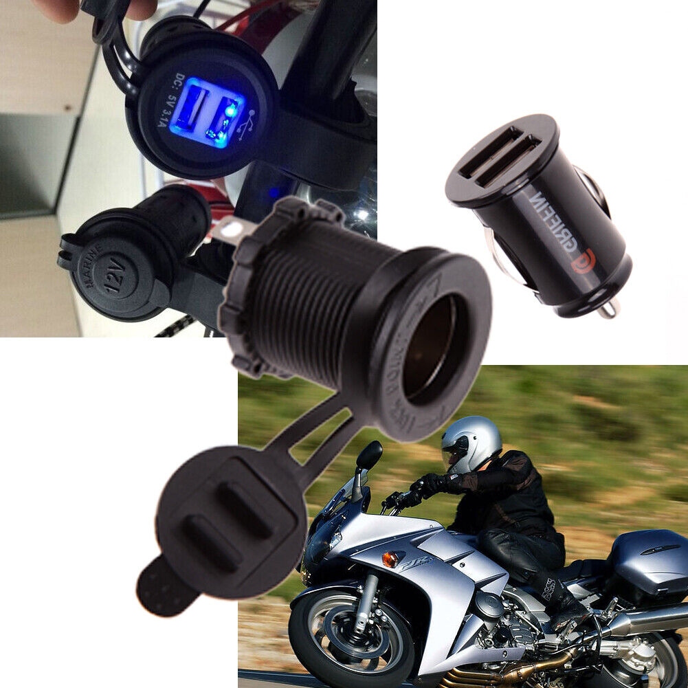 Car Boat Cigarette Lighter Socket 12V Power Outlet 3.1A Dual USB Charger
