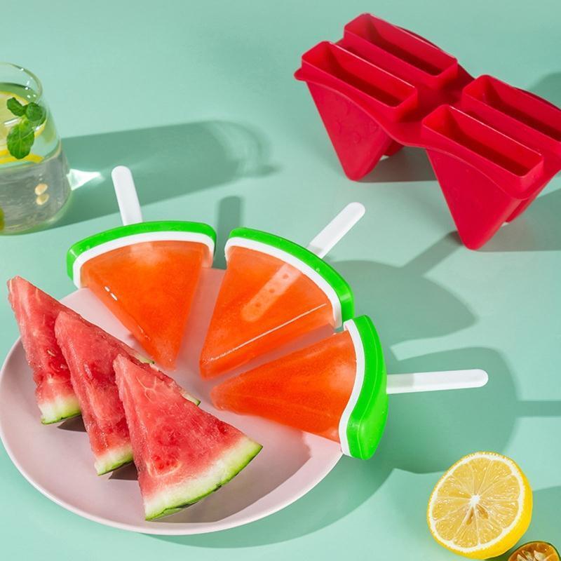 Watermelon Shaped Ice Pop Moulds Homemade Popsicles Tools for DIY Ice Popsicles