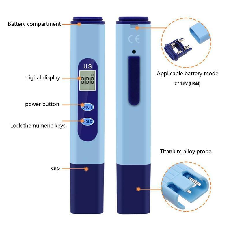 Water Quality Testing Pen TDS Fish Tanks Tester Conductivity Meter EC Tester