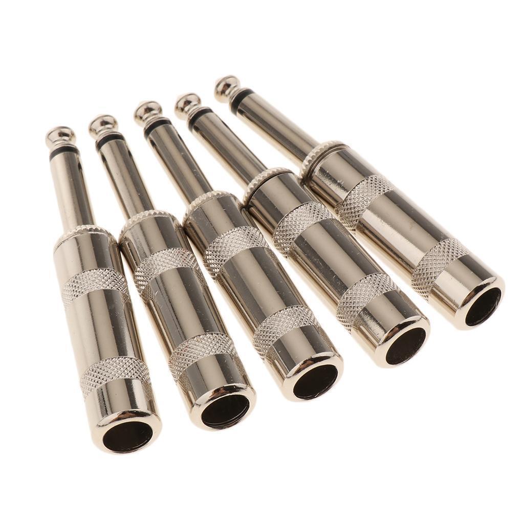 5 Pieces 6.35mm (1/4 inch) TRS, AUX Stereo Audio Headphone Jack Adapter