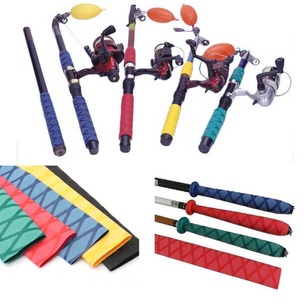 Non Slip Textured X-Tube Heat Shrink Tubing Fishing Rod Grips 18mm Red
