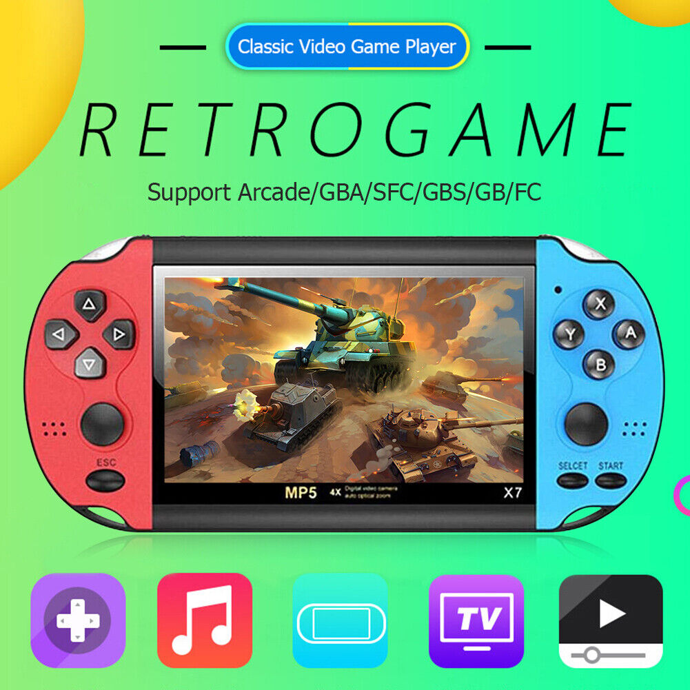 X7 Pocket Video Game Player 8GB AV TV Out 5.1 Surround Sound MP3 MP4 Player