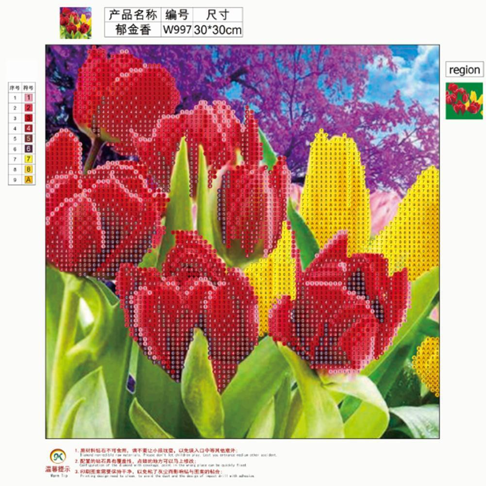 Tulip 5D Diamond Embroidery DIY Craft Painting Cross Stitch Mosaic Decor