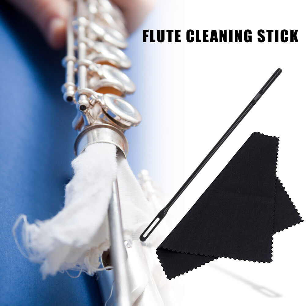 Flute Cleaning Kit 14 inch Plastic Cleaning Rod with Random Color Cloth