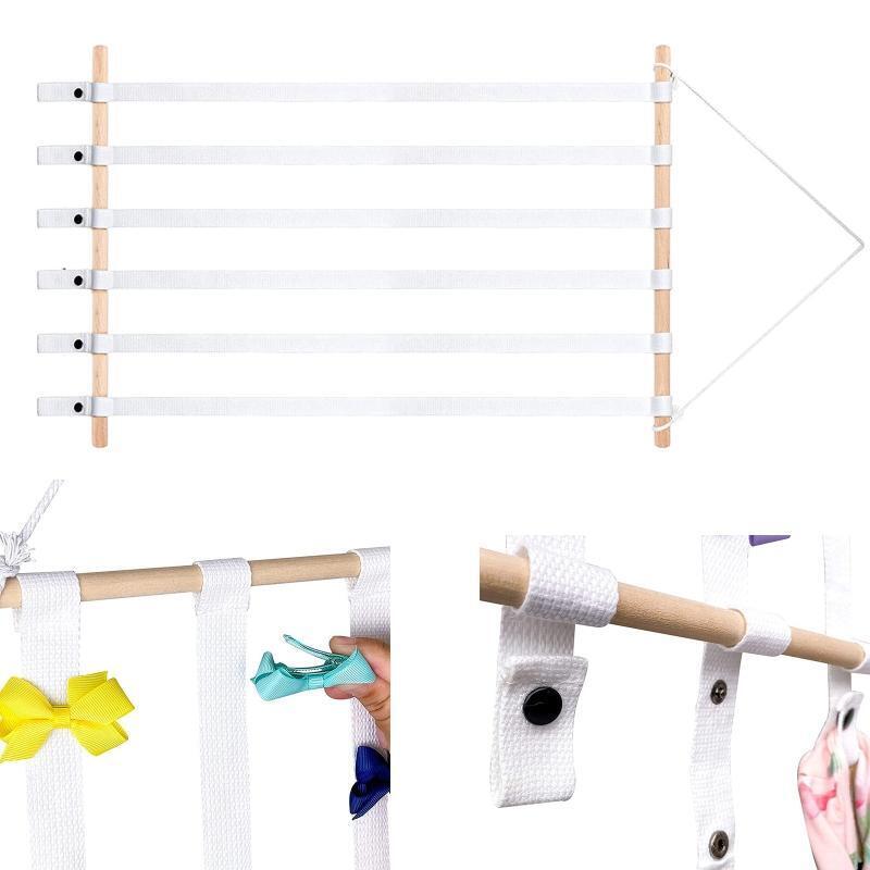 Nordic Woven Wooden Sticks Storage Belt Holder Hairpin Hair Clips Headbands