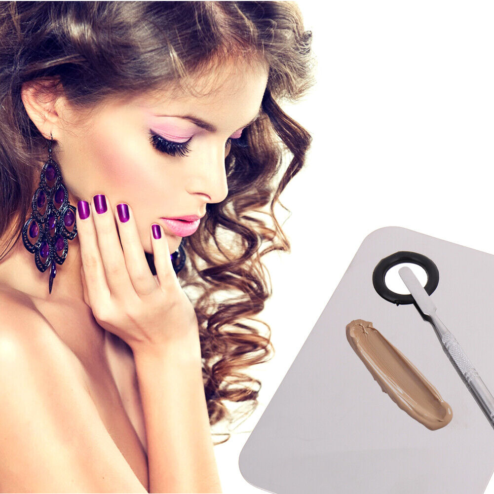 Stainless Steel Makeup Mixer Nail Art Polish Foundation Mixing Plate
