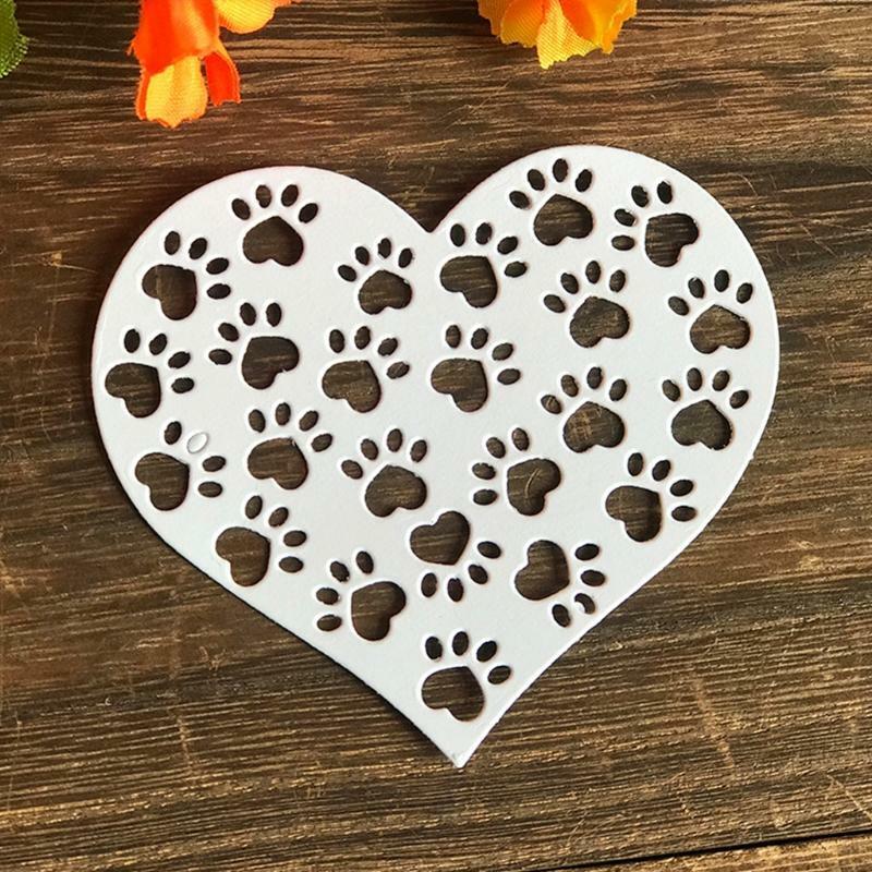 Heart Dog Paw Metal Cutting Dies Stencil Scrapbooking DIY Album Stamp Paper Card