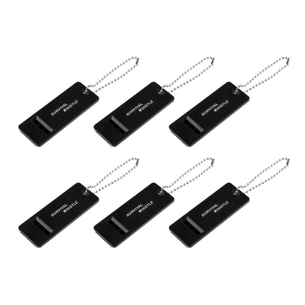 6pcs 3-Frequency Sound Outdoor Survival Whistles Emergency Rescue Kit