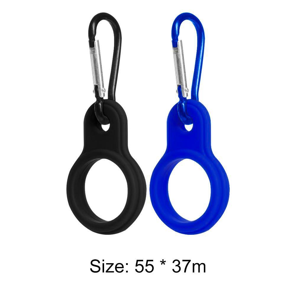 Silicone Kettle Buckle Outdoor Camp Water Bottle Holder Carabiner (Black)