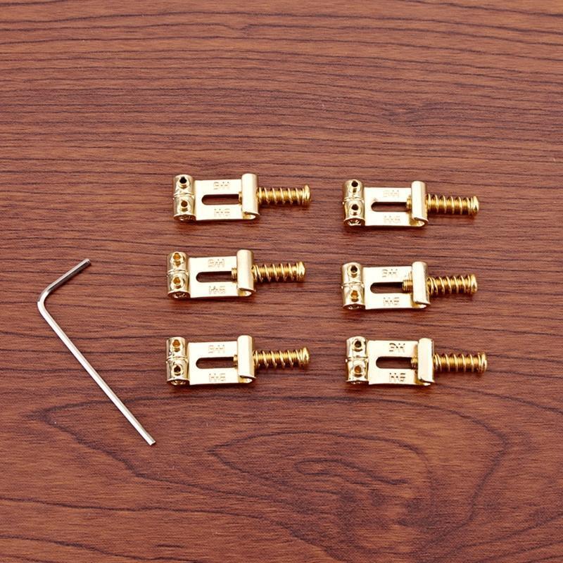 6x Bridge Saddles w/Guitar Musical Wrench for Musical Instrument Electric Guitar