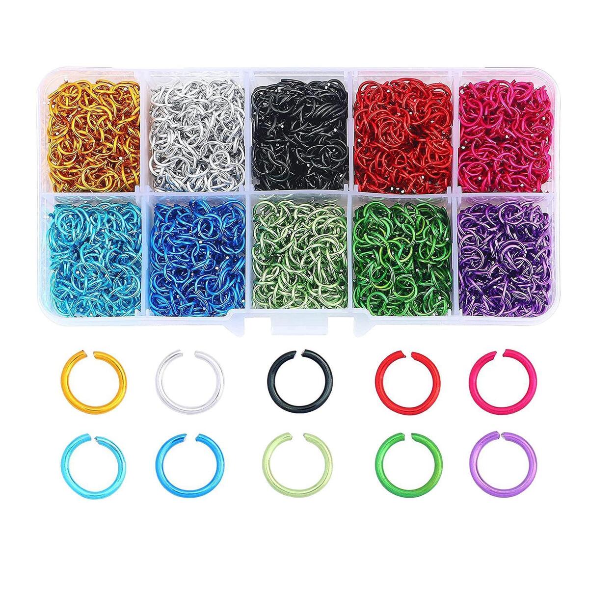 2250x 6mm Open Jump Rings Metal for Jewelry Making or Repairing Bracelets