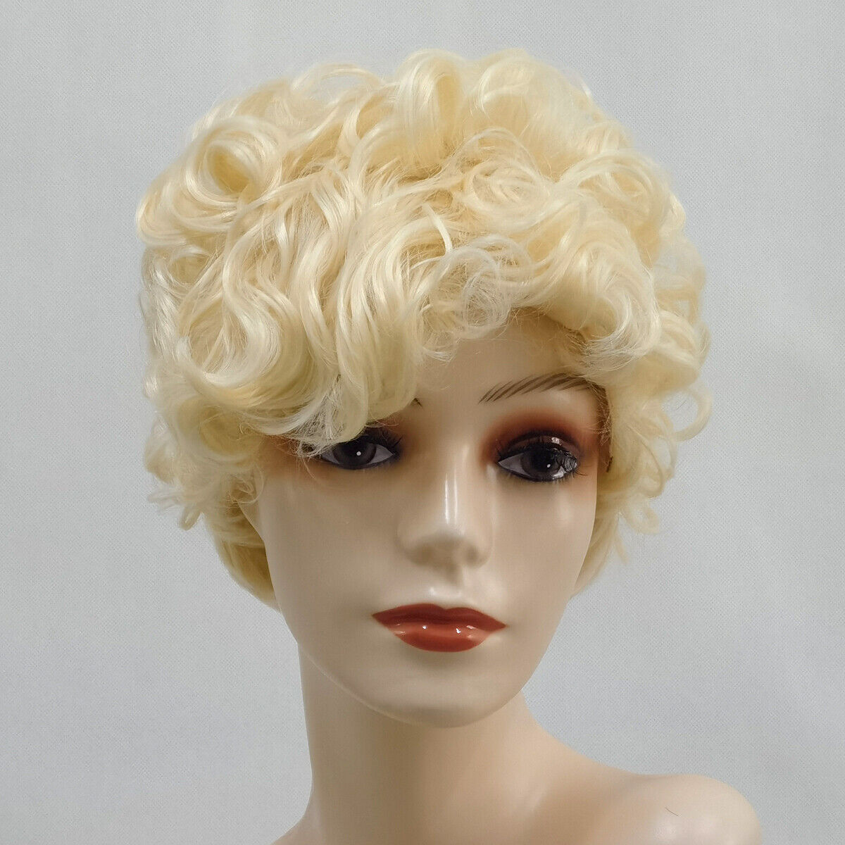 Short Platinum Blond Afro Curly Pixie Cut Wig Synthetic Hair for Women Party Wig