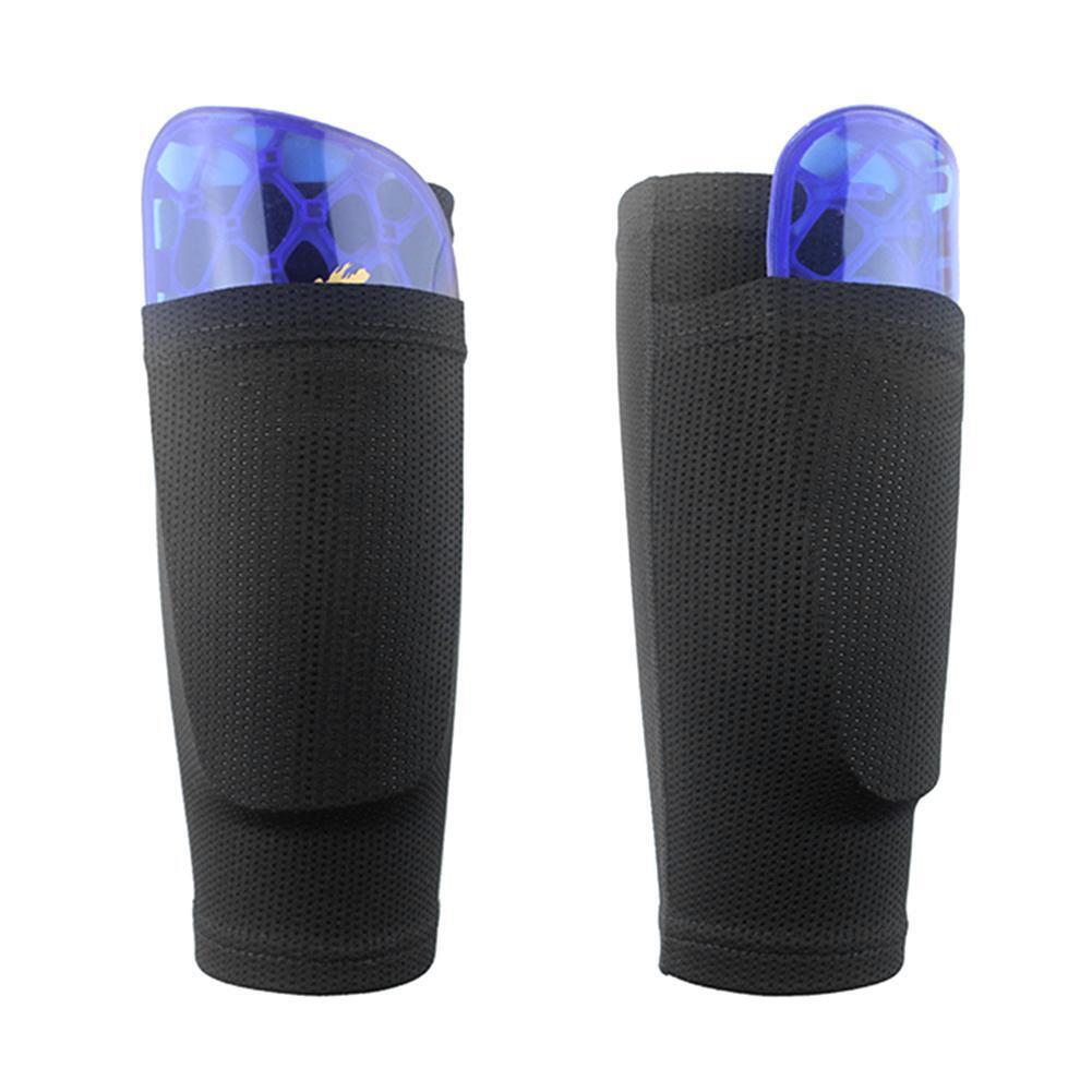 1 Pair Soccer Protective Socks Shin Pads Shin Guard with Pocket (Black S)
