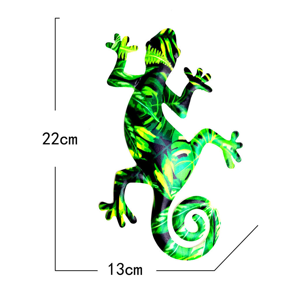 Wrought Iron Animal Gecko Sculpture Garden Outdoor Wall Hanging Gecko (D)
