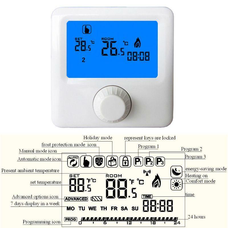 LCD Display Wall-hung Gas Boiler Thermostat Weekly Programmable Room Heating