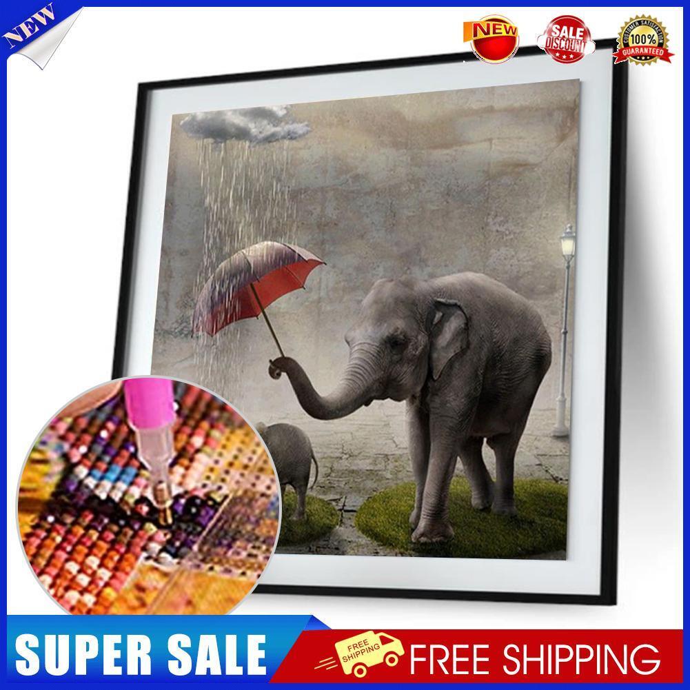 Elephant Painting Embroidery DIY Craft 5D Diamond Mosaic Cross Stitch Kit