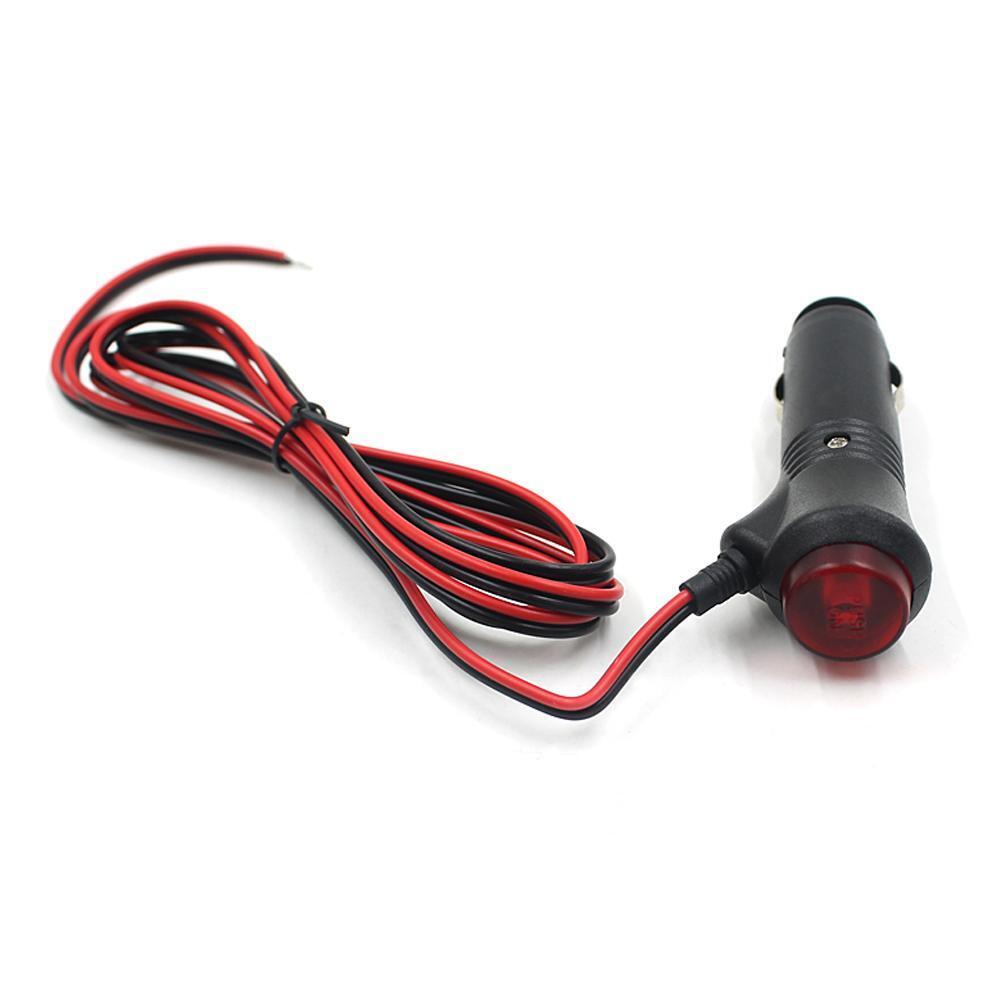 12V 24V Car Motorcycle Cigarette Lighter Socket Plug with Switch 1.5m/4.9ft