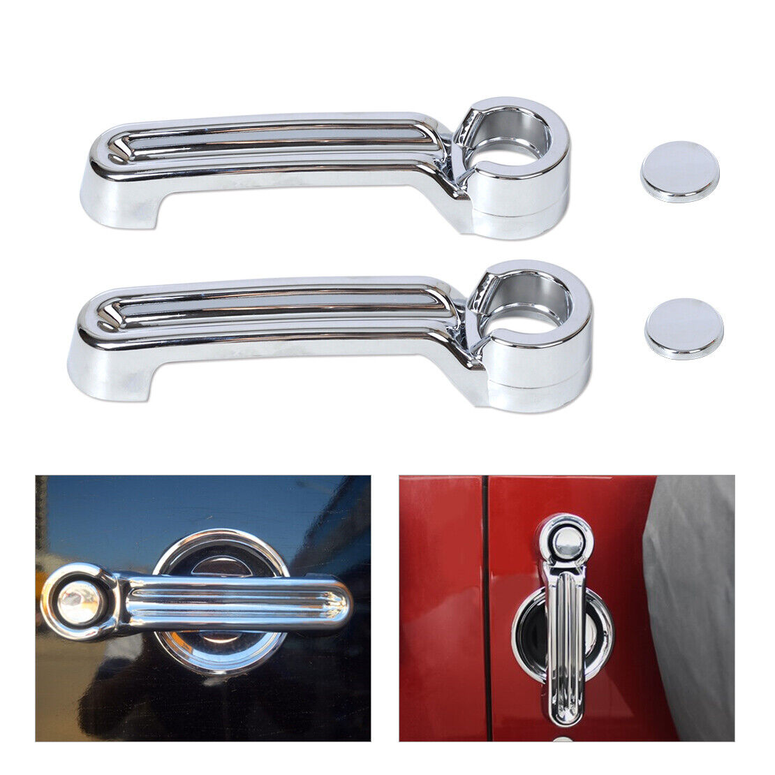 2 Chrome Door Handle Cover Trim fit for JEEP Wrangler JK Liberty Dodge 07-15 Li