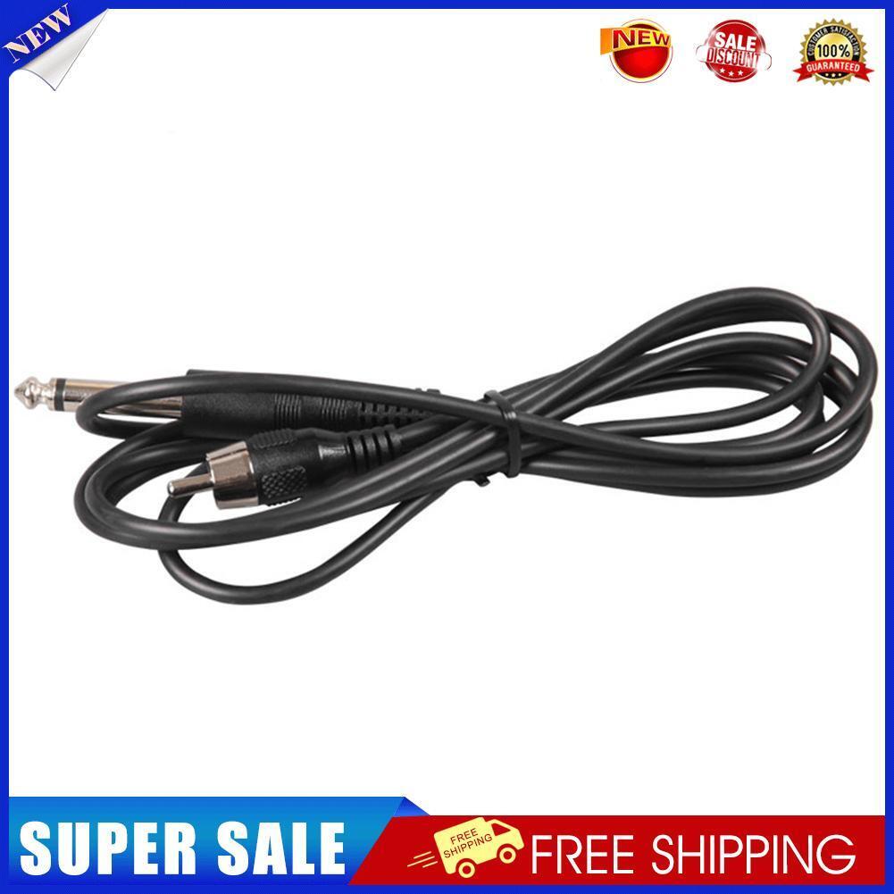 Ultra Light 90 Degree Right Angled Tattoo RCA Clip Cord w/1.8m Cable(Black)