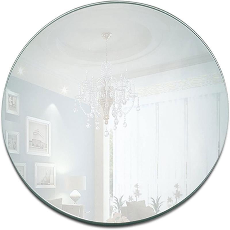 Round Acrylic Mirror Tray 8inch Circle Candle Mirror Plate Decor Accessory