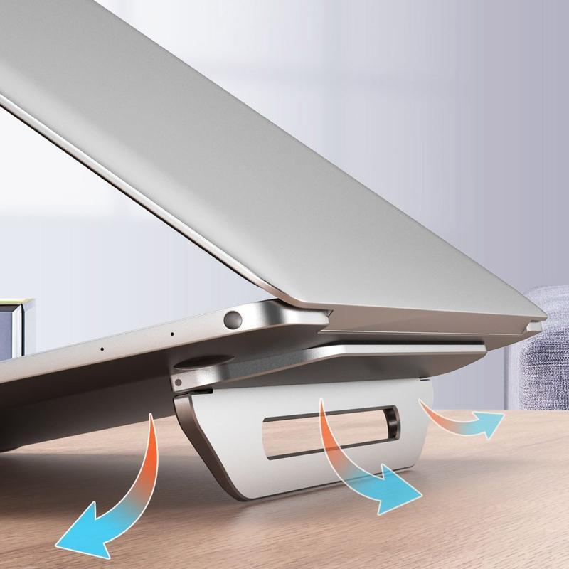 Foldable Cooling Premium Aluminum Notebook Stand Small Invisible Laptop Riser