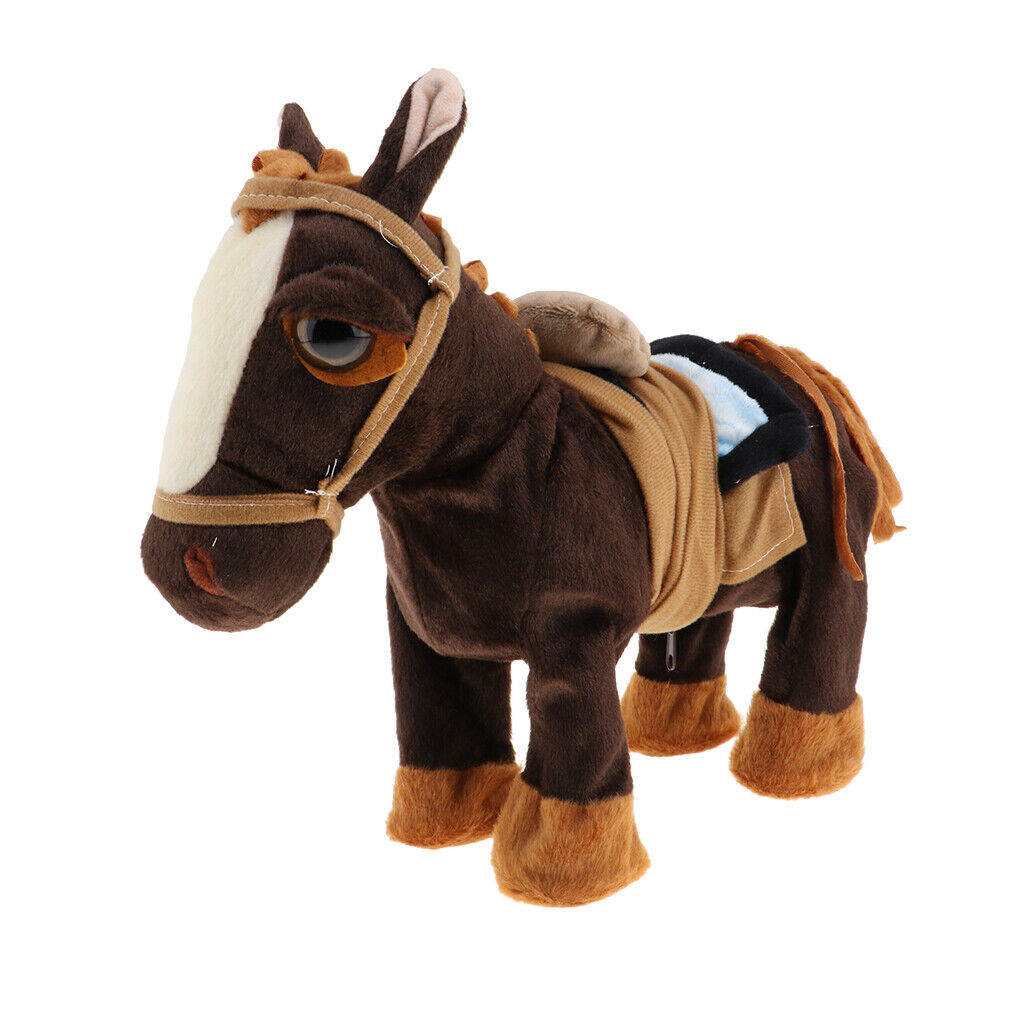 Electric  Horse Soft  with Movement Sounds  Gift (Brown)