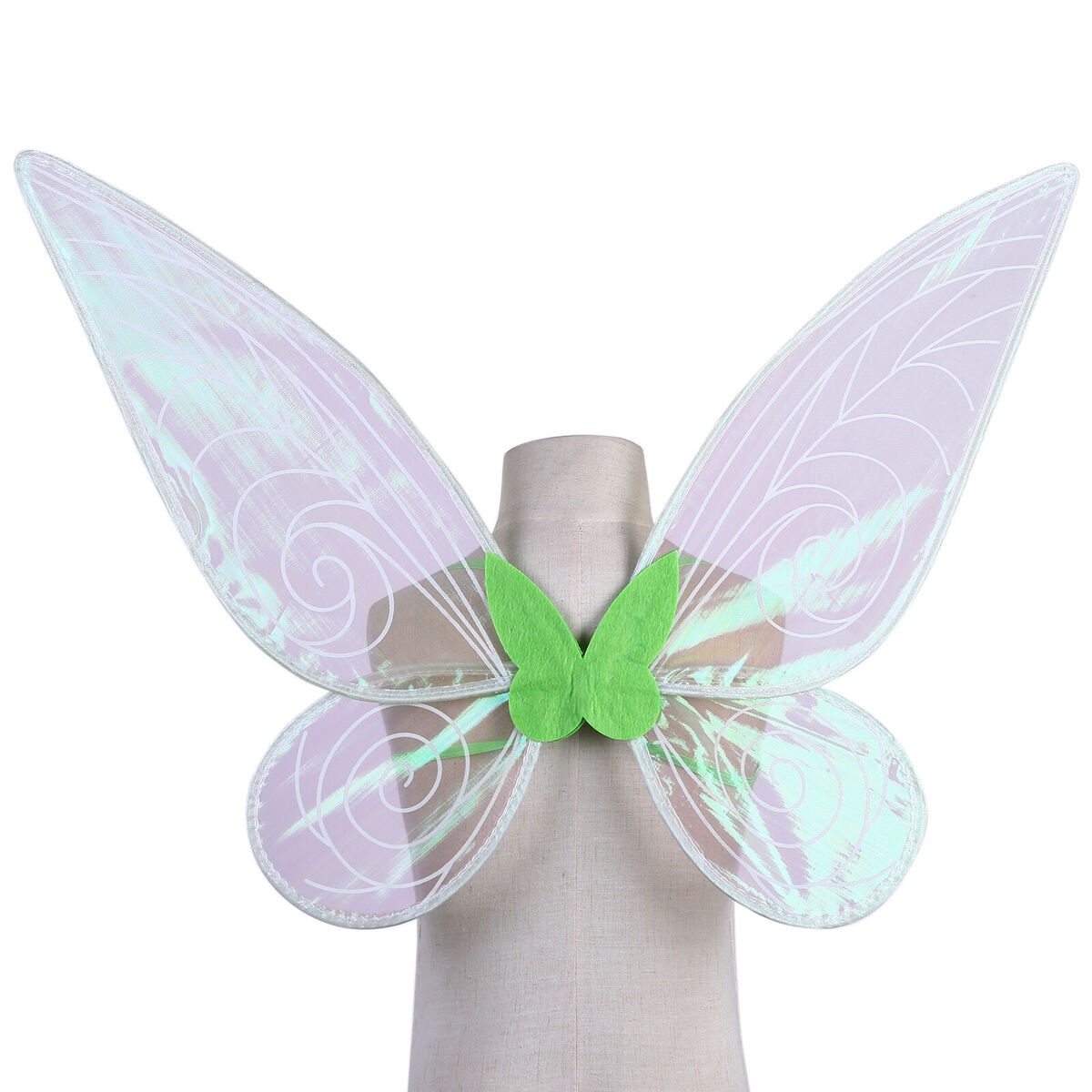 Kids Girls Fairy Wings Anti-fade Glitter Organza Princess Wing (Green)