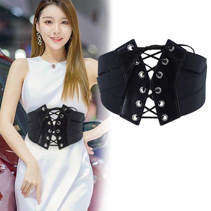 Corset Wide PU Leather Cummerbunds Strap Belt for Women Body Shaping Girdle