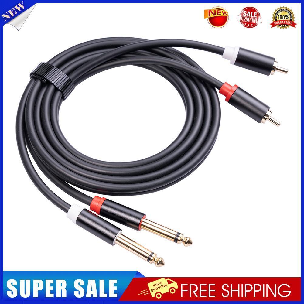 Mixer Audio Cable 2RCA Male to Dual 6.35 Male Stereo Aux Splitter Cable