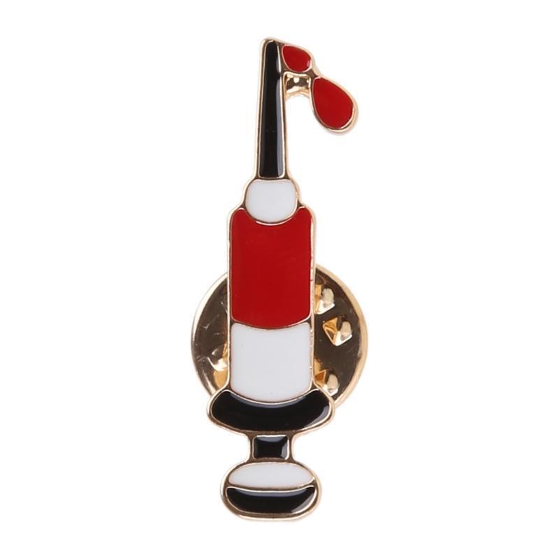 Enamel Medical Syringe Brooch Lapel Pin Fashion Jewelry Gift for Doctor Nurse