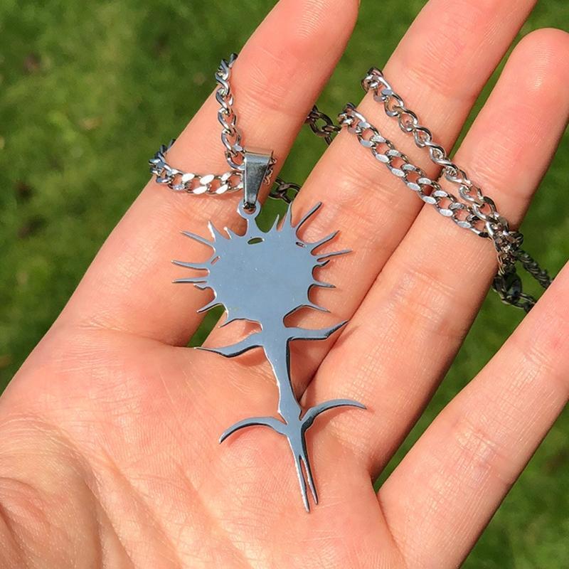 Sunflower Pendant Necklace Hip-hop Trend Multilayer Circle Chain Alloy Necklace
