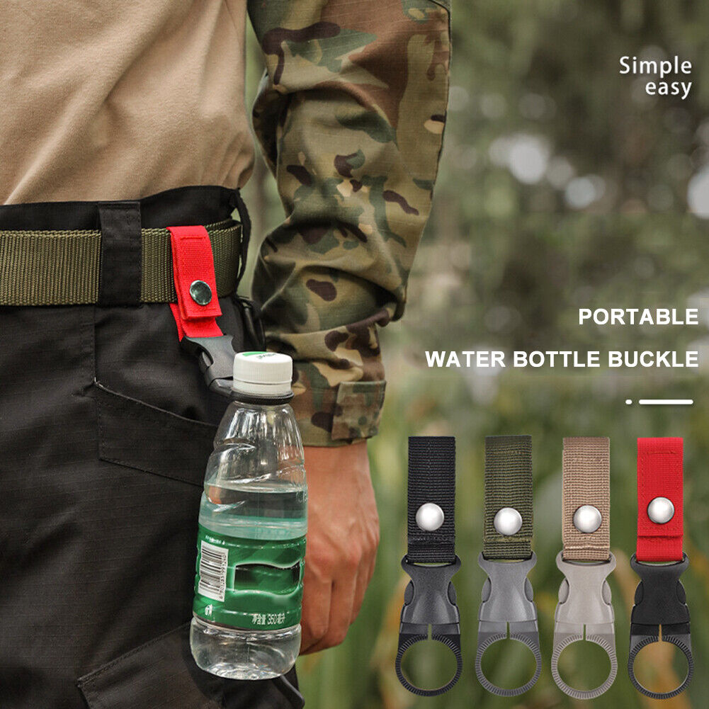 Outdoor Water Bottle Buckle Holder Camp Carabiner Belt Webbing Hanger Hook