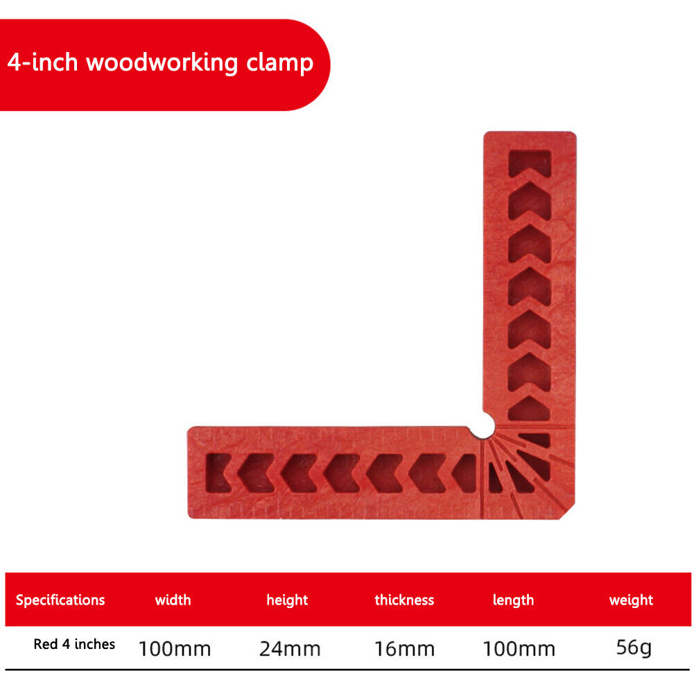 90 Degree Right-Angle Ruler Woodworking Right Angle Positioner (4 inch)