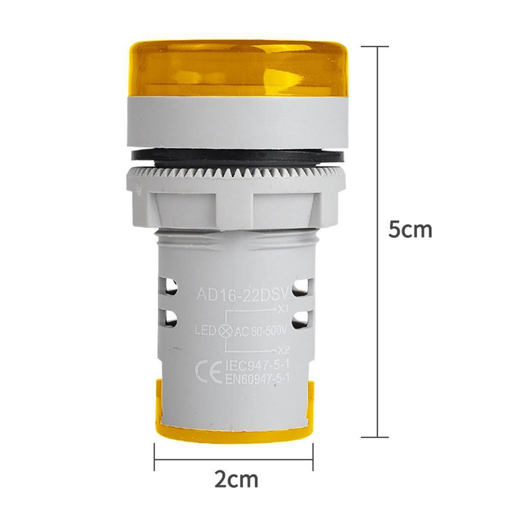 220V AC Round LED Digital Display Voltage Meter Ampermeter Monitor (Yellow)