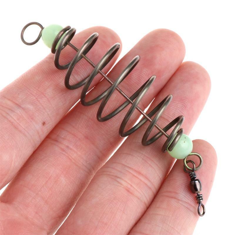 5 Pcs/Set Fishing Bait Spring Lure Inline Hanging Tackle Stainless Steel Feeder