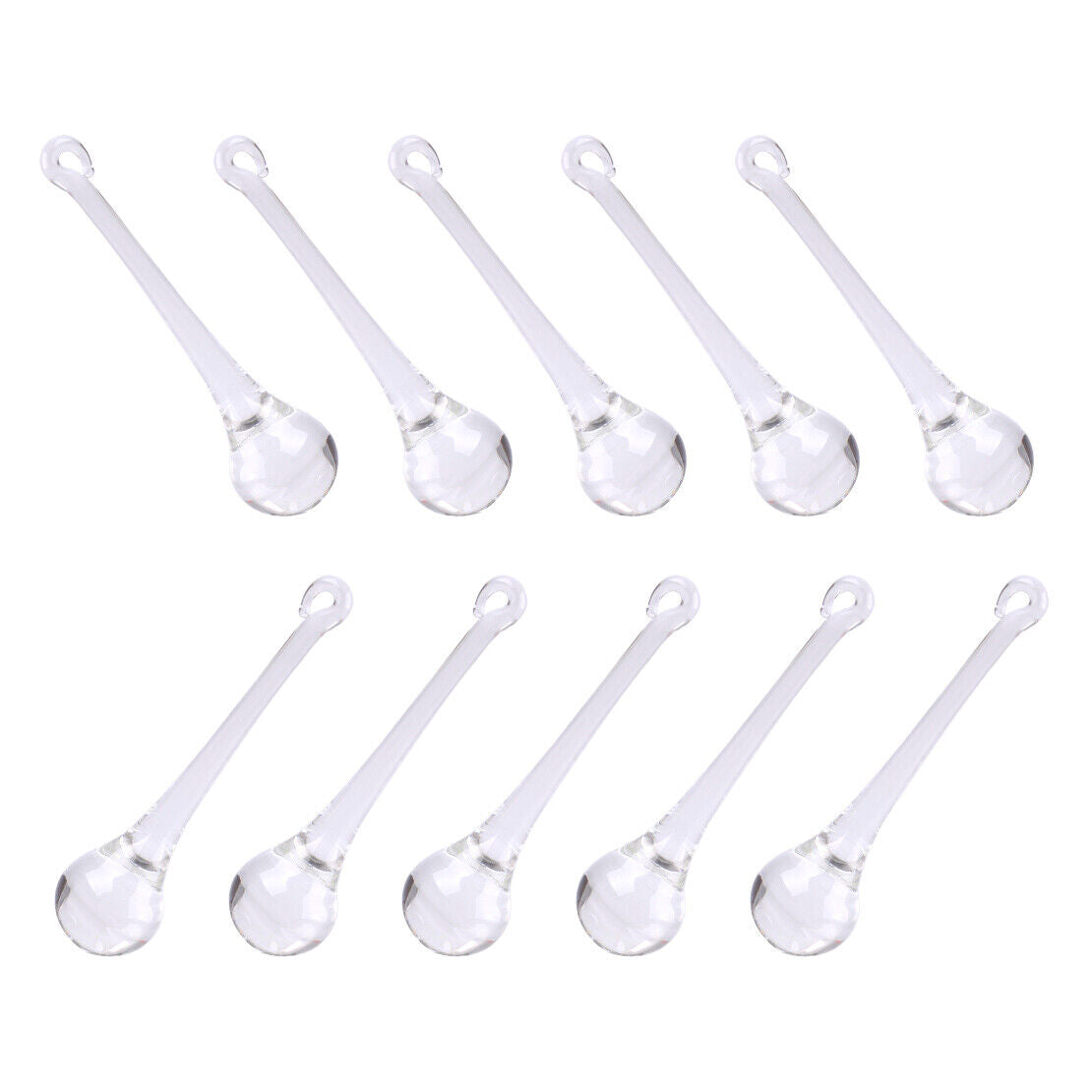 10x Clear Rain Drop Light Lamp Chandelier Crystal Pendant Glass Prisms 2x8cm Li