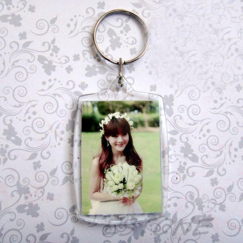 Acrylic Plastic 40 x 27 mm BLANK KEYRINGS Insert Photo Passport Key rings