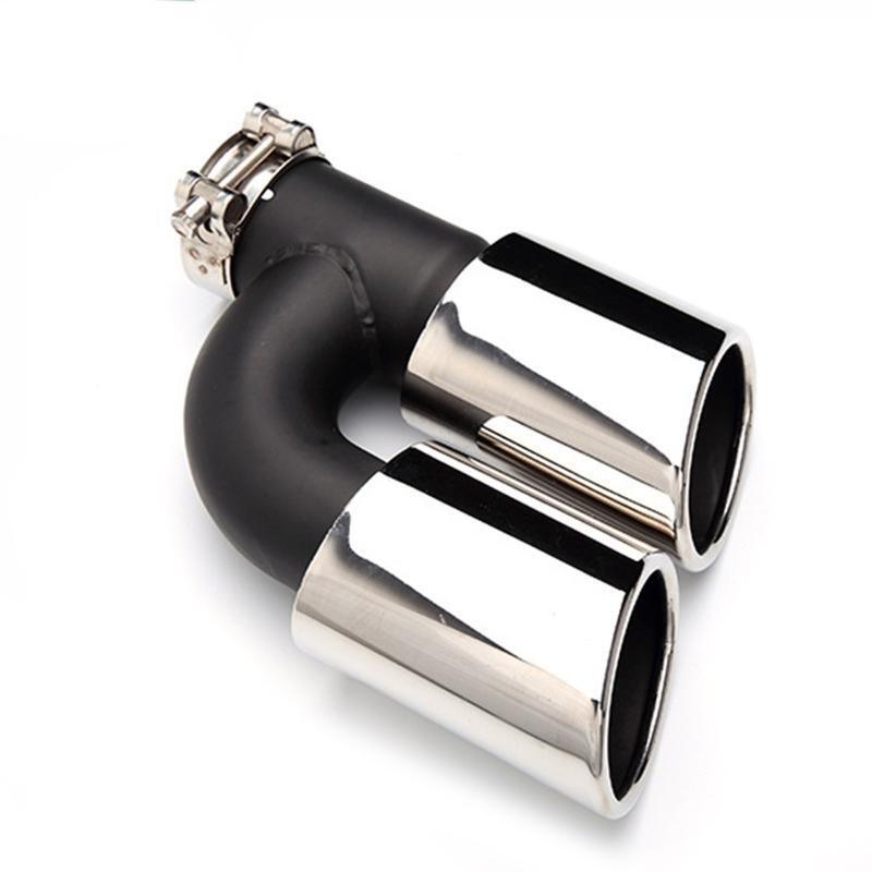 Car Stainless Steel H-shaped Bevel Exhaust Pipe Tail Throat Nozzle for A5 A6L S6