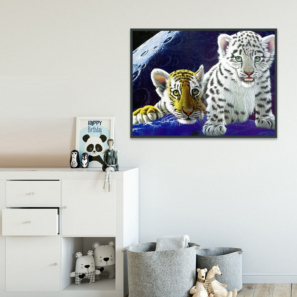 5D DIY Diamond Painting Tiger Cross Stitch Embroidery Mosaic Kit Needlework