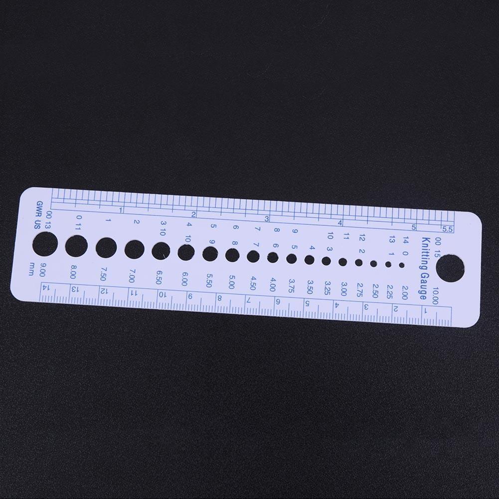 1pc Profession Knitting Needle Gauge Plastic inch cm Ruler Home Sewing Tool
