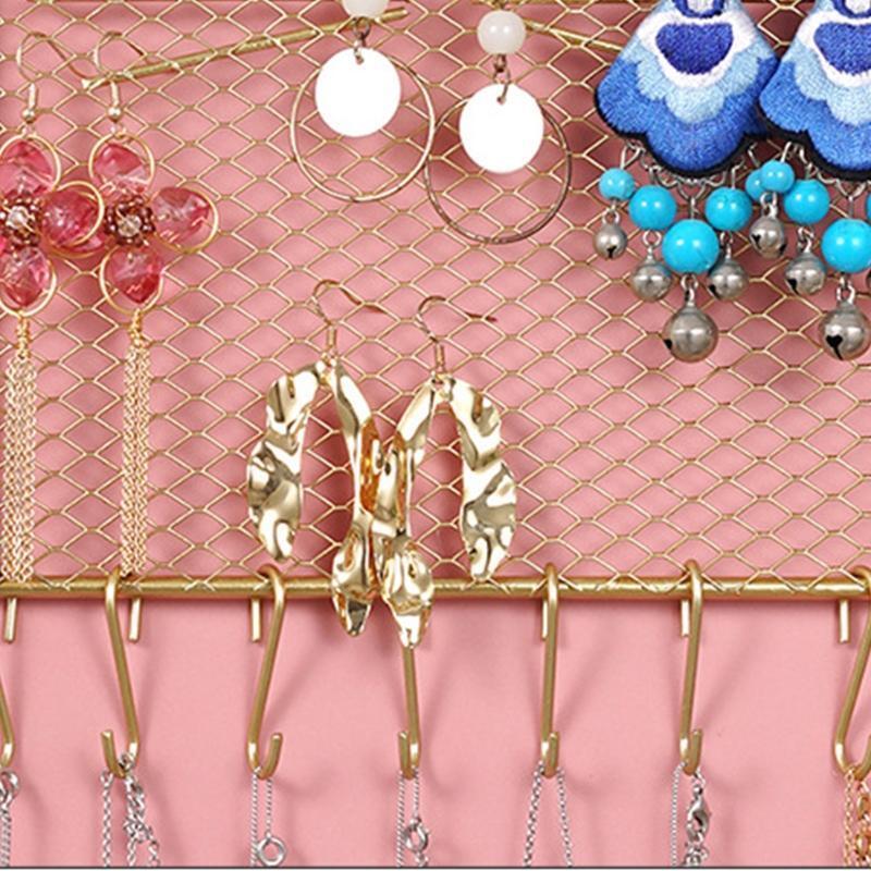 Metal Cat Ear Wall Hanging Jewelry Rack Display Holder Bracket for Ring Necklace