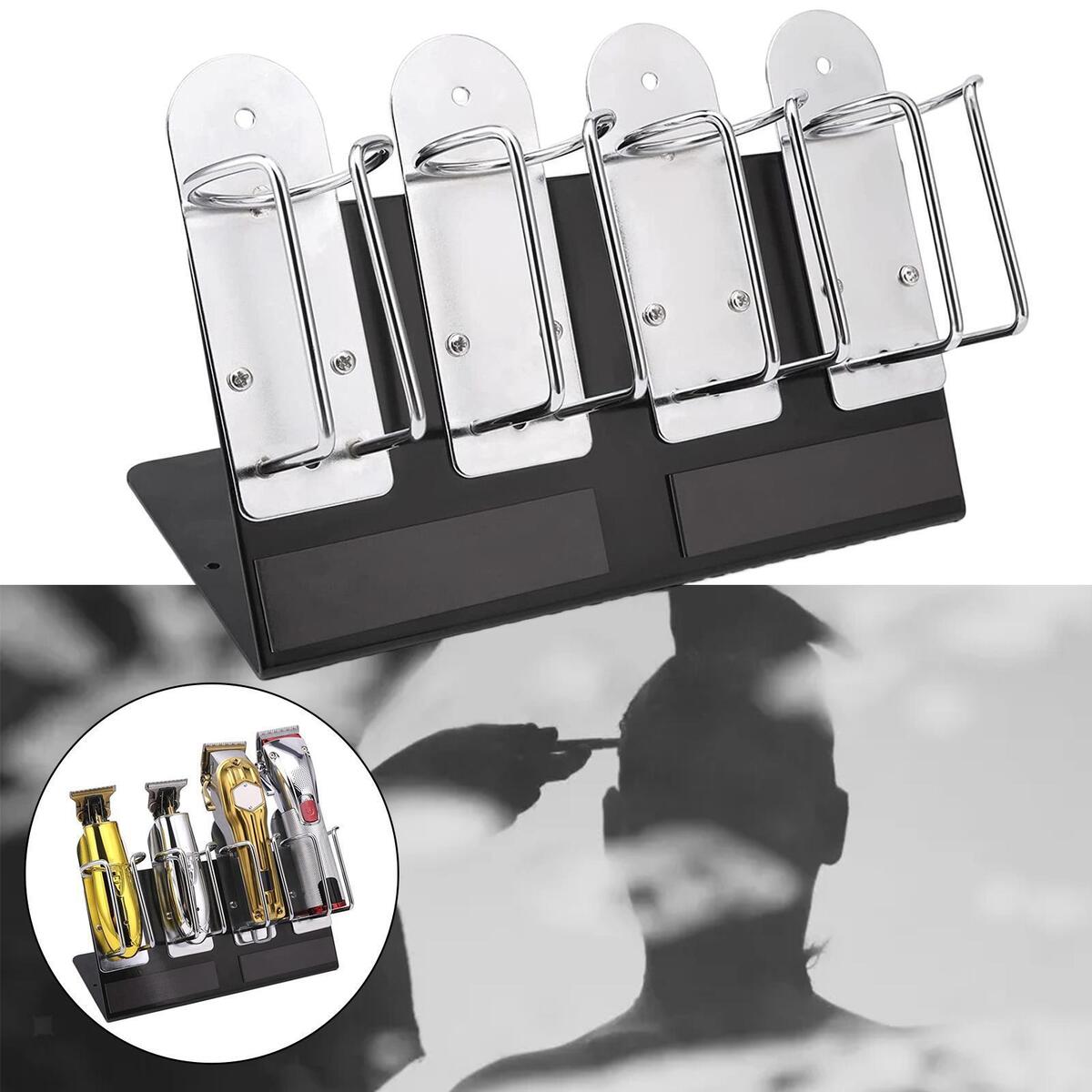 4 Slots Hair  Holder Barber Shop Salon Tools Stand for Hairstylist